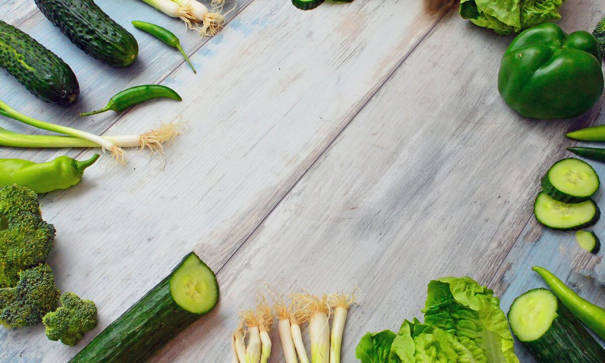 Legume verzi cu conținut scăzut de calorii din meniul dietei cu hrișcă